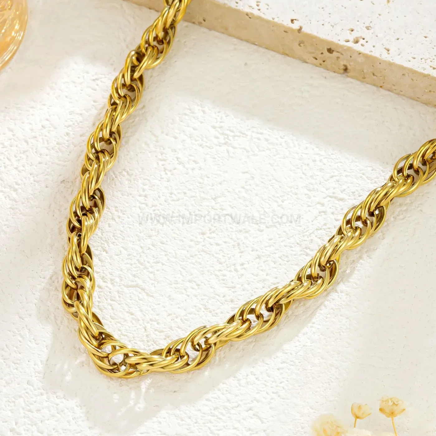 Designer Unisex Stainless Steel Twist Rope Chain Necklace