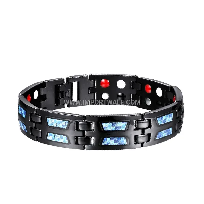 Geometric Titanium Steel Cat-Eye Gemstone Chain Bracelet