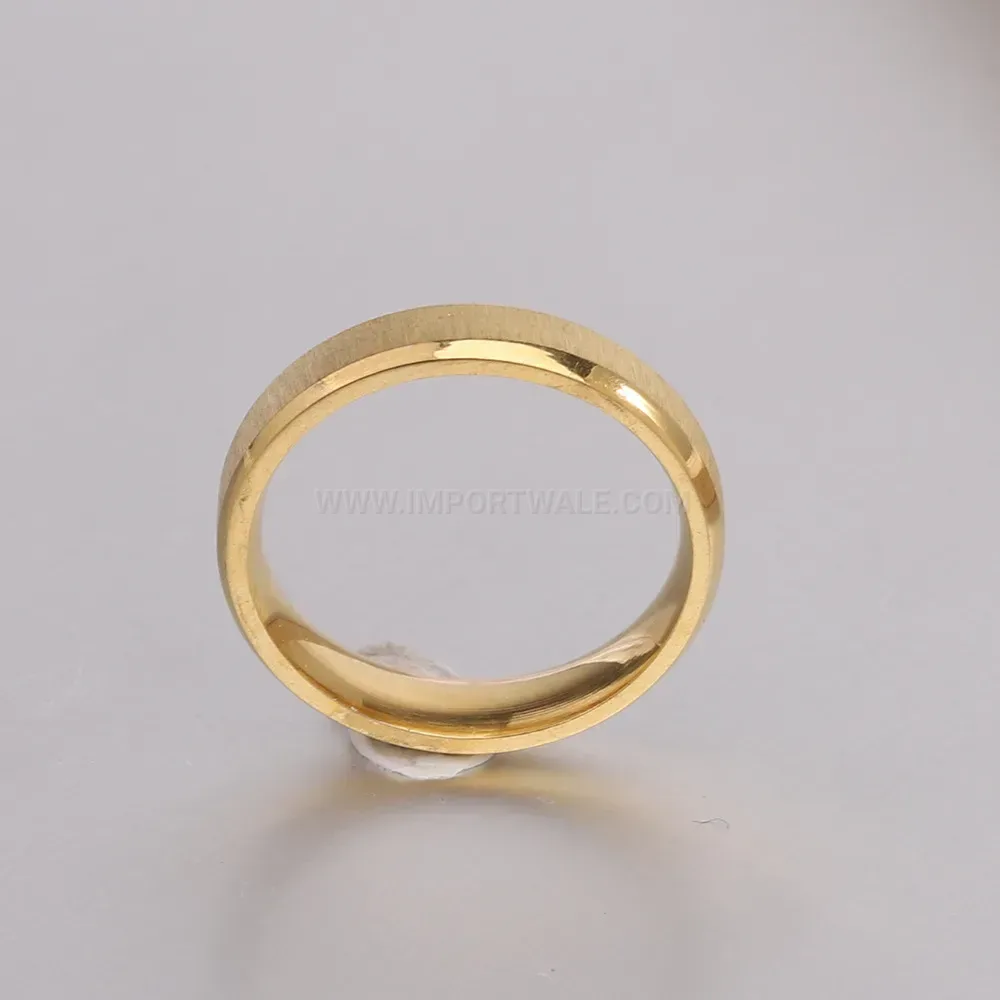 Premium Frosted Matte 18K Gold Stainless Steel Band Ring
