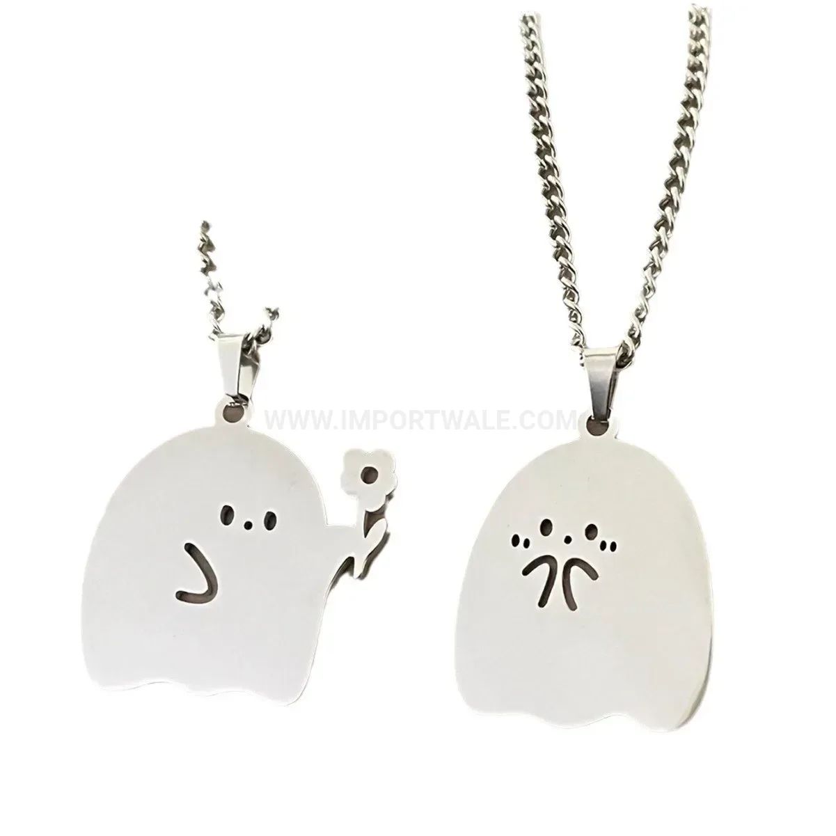 Modern Playful Cartoon Charm Stainless Steel Sweater Necklace