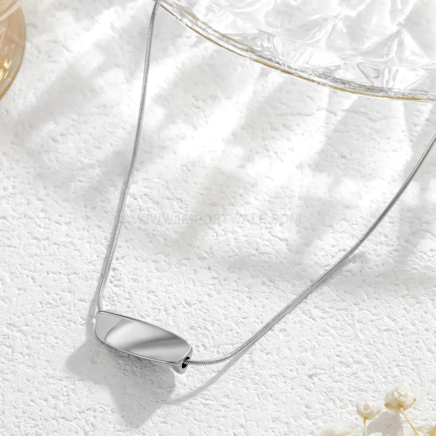 Premium French Retro Twisted Tube Pendant Titanium Steel Necklace