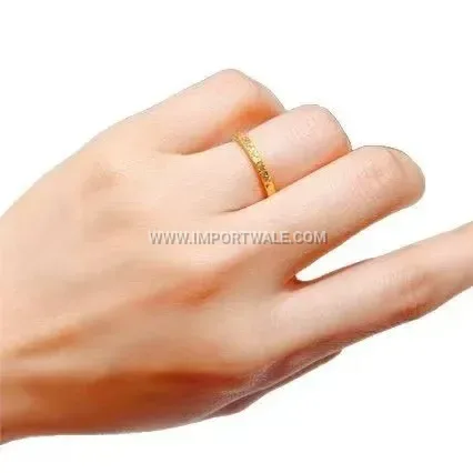 Textured Gold-Plated Copper Ring with Hammered Ripple Finish