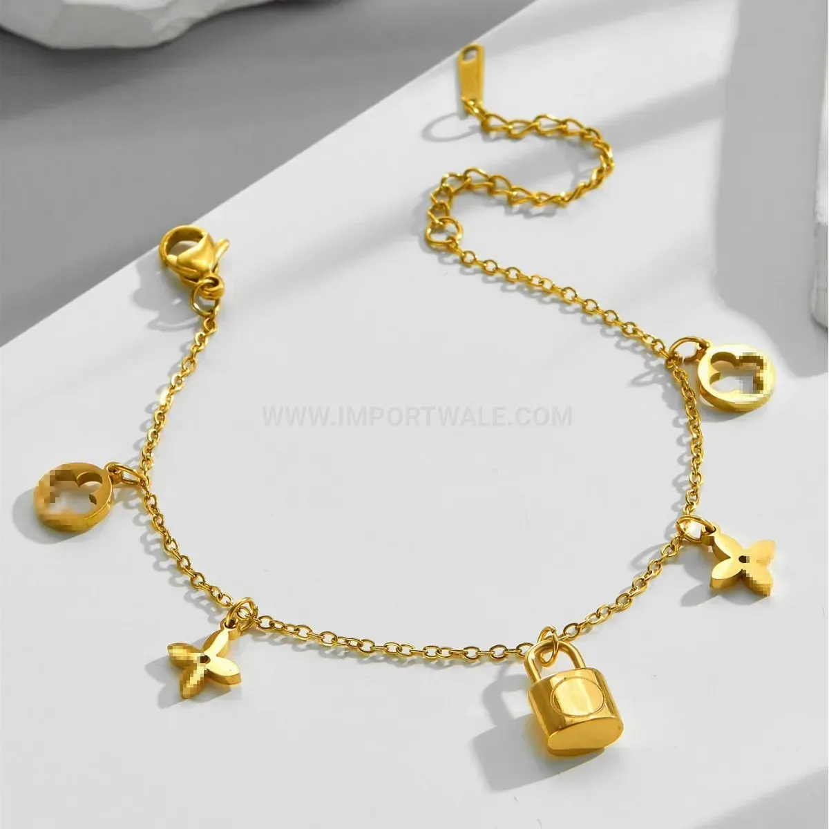 Titanium Steel Four Leaf Clover Charm Choker Necklace