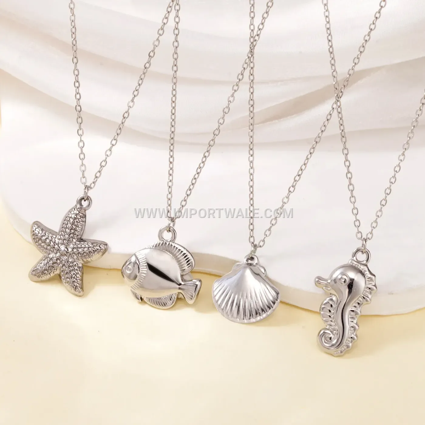 Bohemian Marine Series Gold Plated Stainless Steel Pendant Necklace