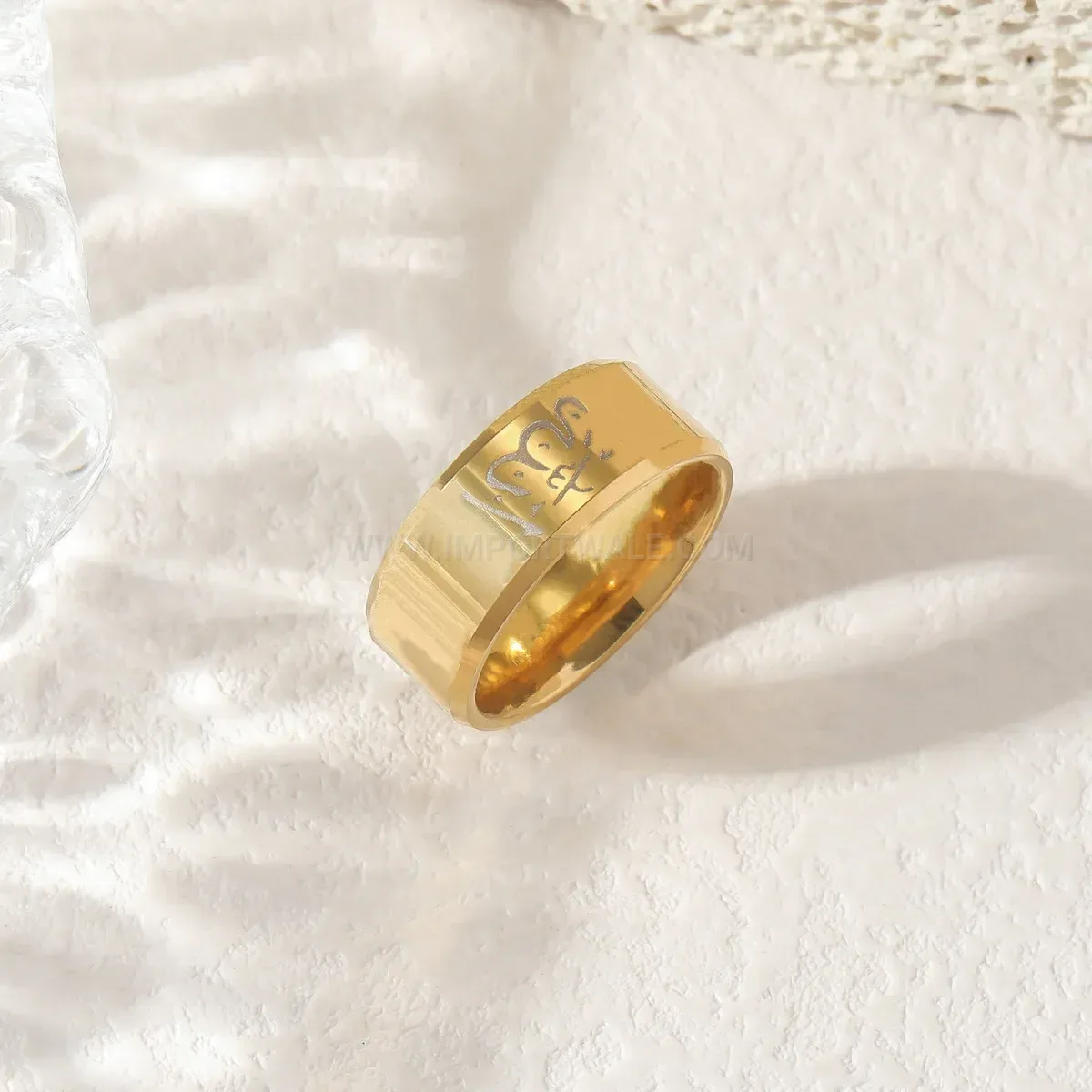 8mm Stainless Steel Ayatul Kursi Quran Inscribed Band Ring