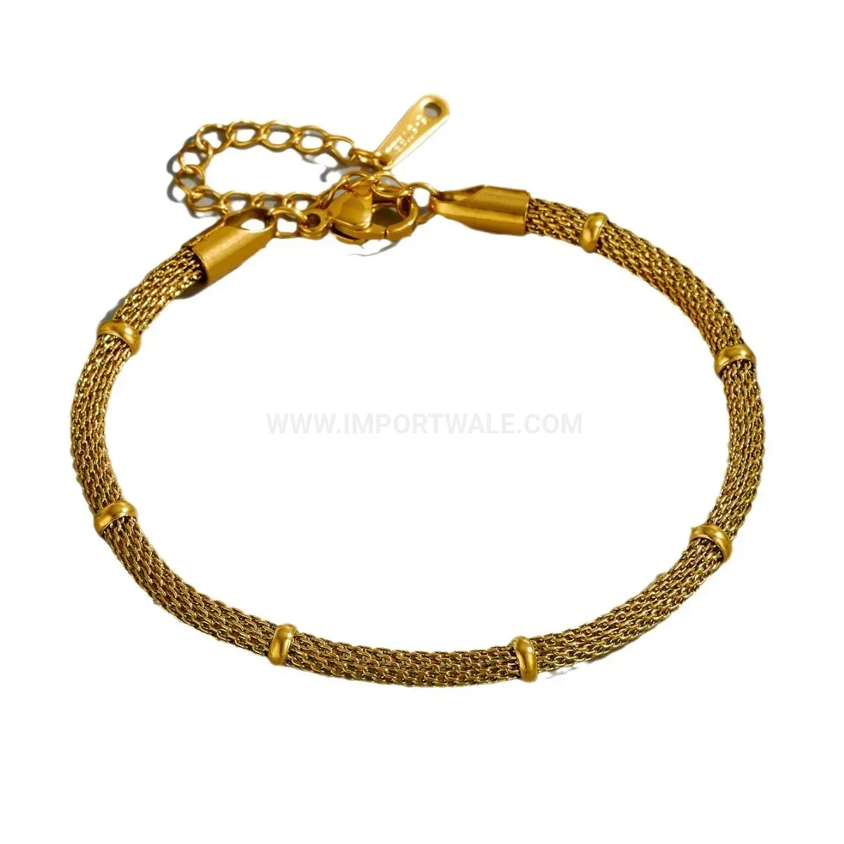 Chunky Polka Dot Link Gold Plated Bracelet