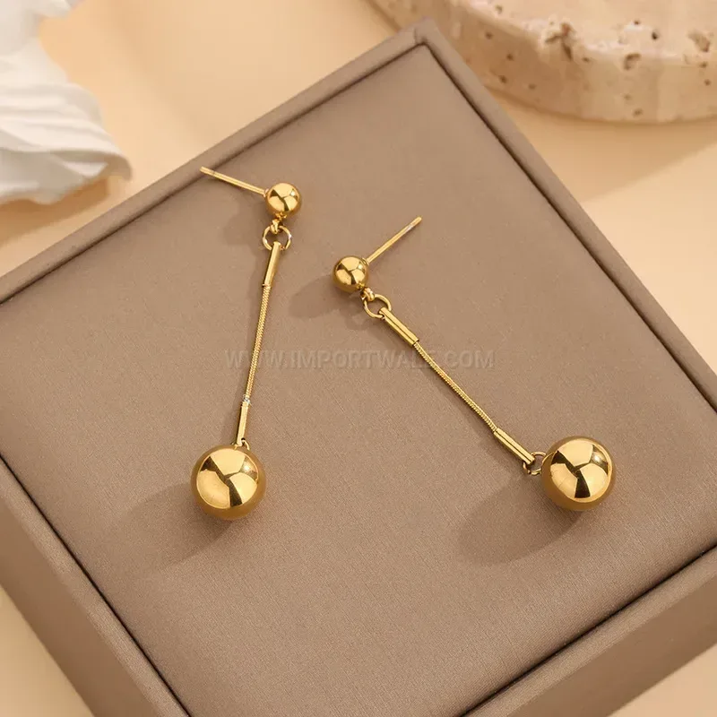 Bold Sphere Titanium Steel Cuban Chain Jewelry