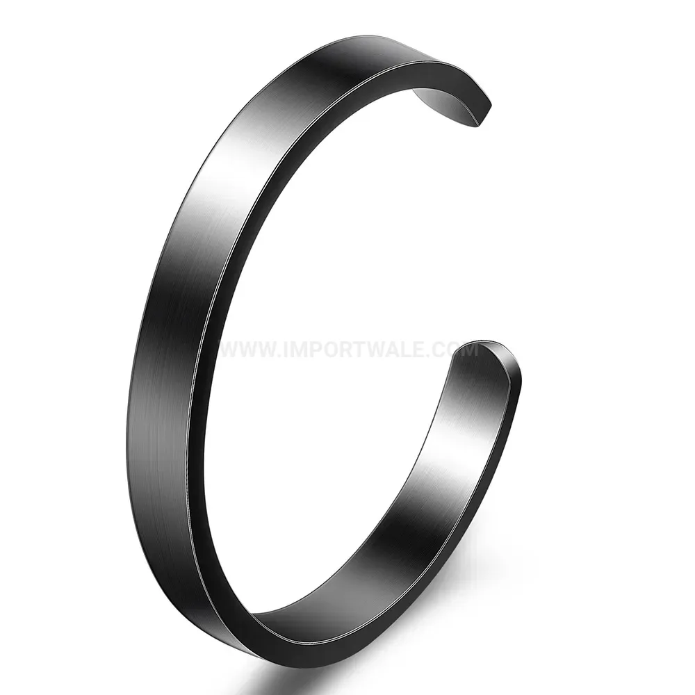 Premium Minimalist Stainless Steel Open C-Shape Bangle Bracelet