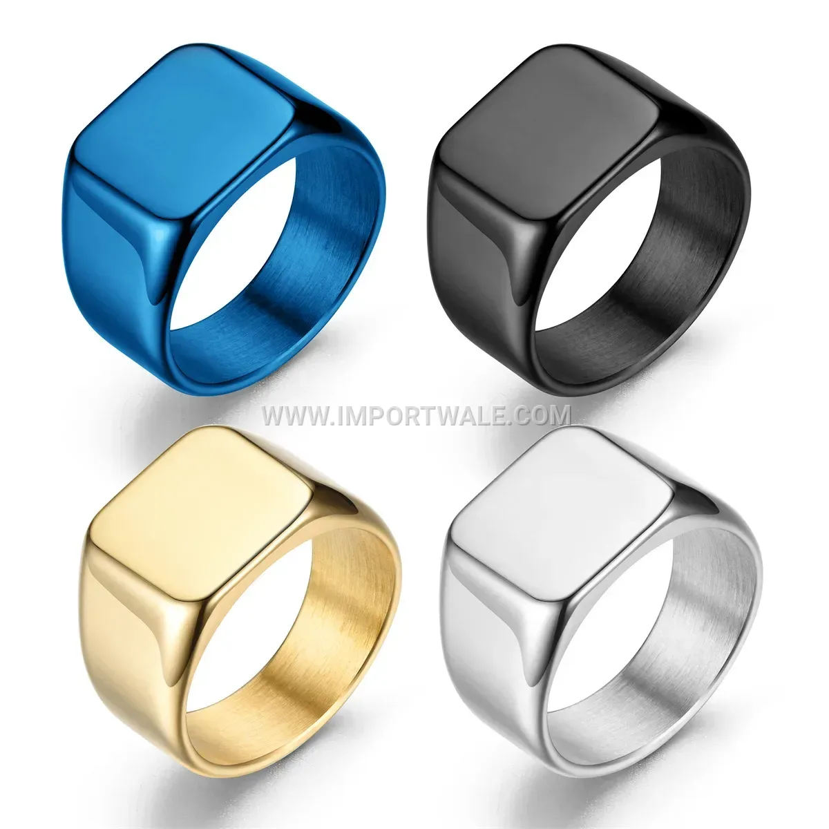 Minimalist Polished Stainless Steel Flat Top Ring