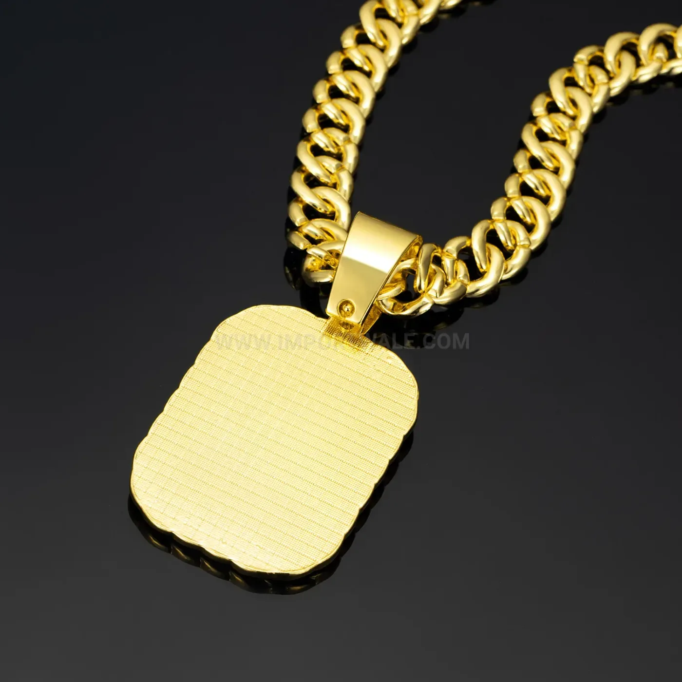 Iced Out Rhinestone Military Tag Hip Hop Pendant