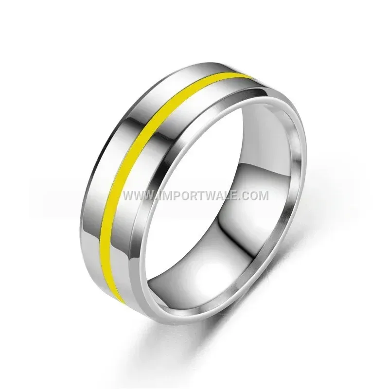 Unisex Stainless Steel Band with Natural Stone Setting