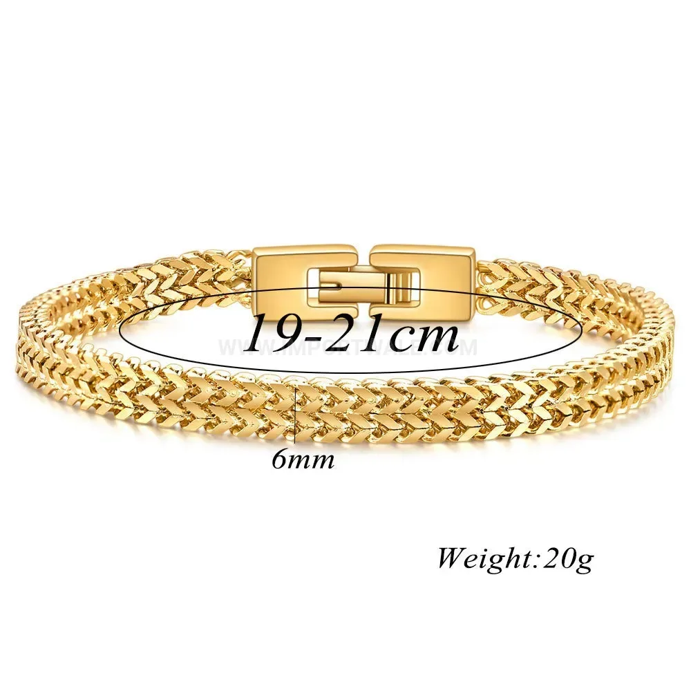 Men's Vintage Stainless Steel Keel Snake Chain Bracelet