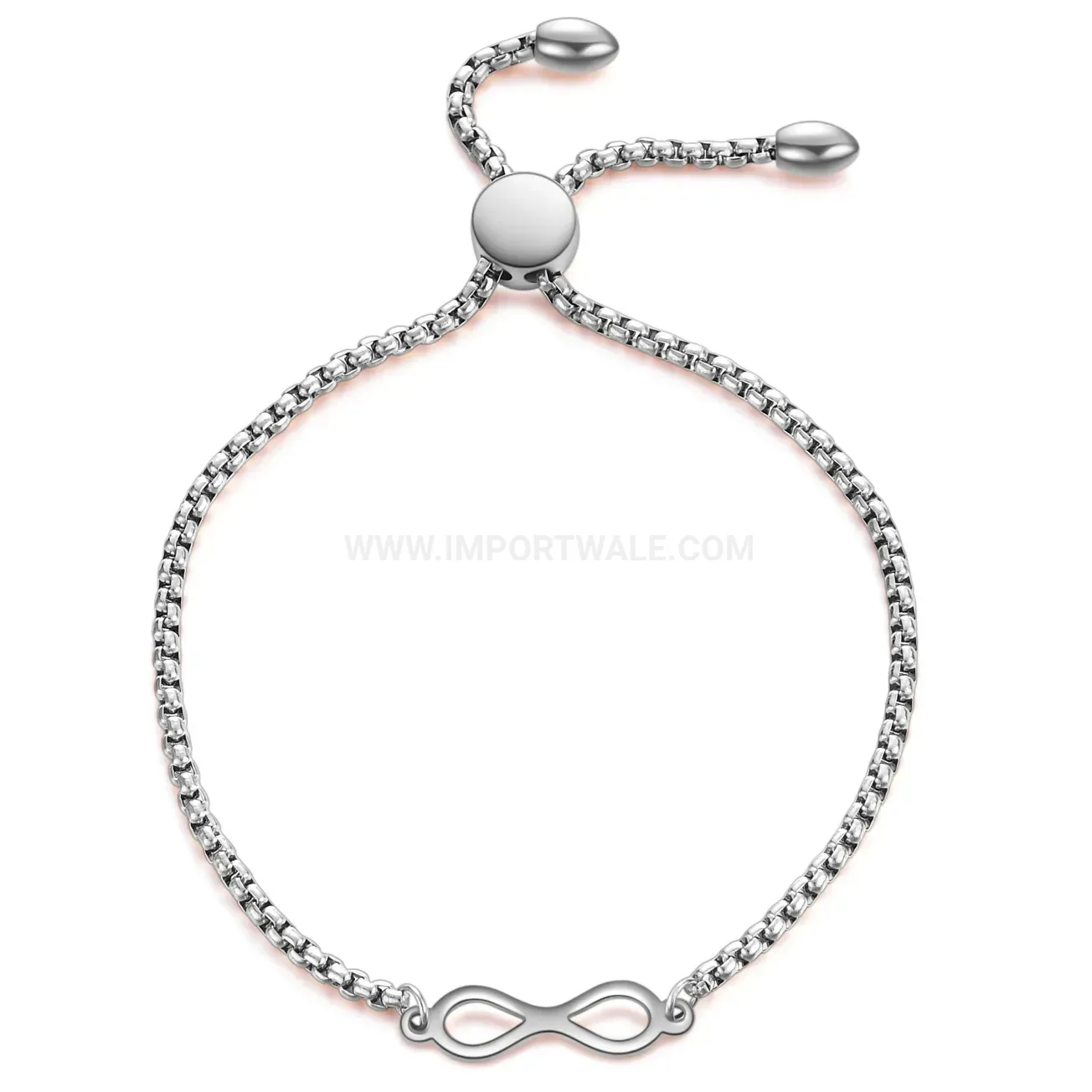 Stylish Adjustable Stainless Steel Infinity Symbol Bangle Bracelet
