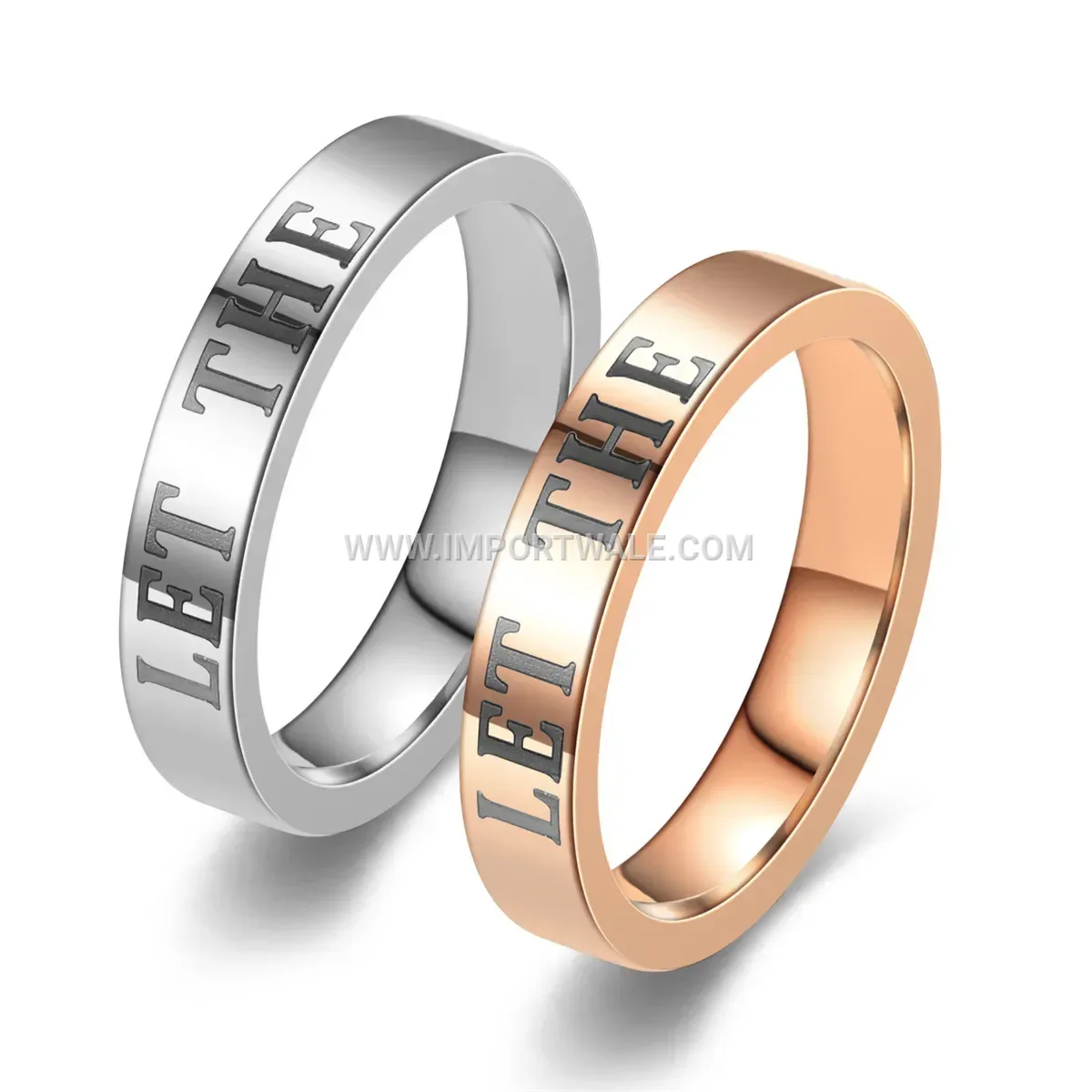 Engraved Stainless Steel Smooth Band Ring