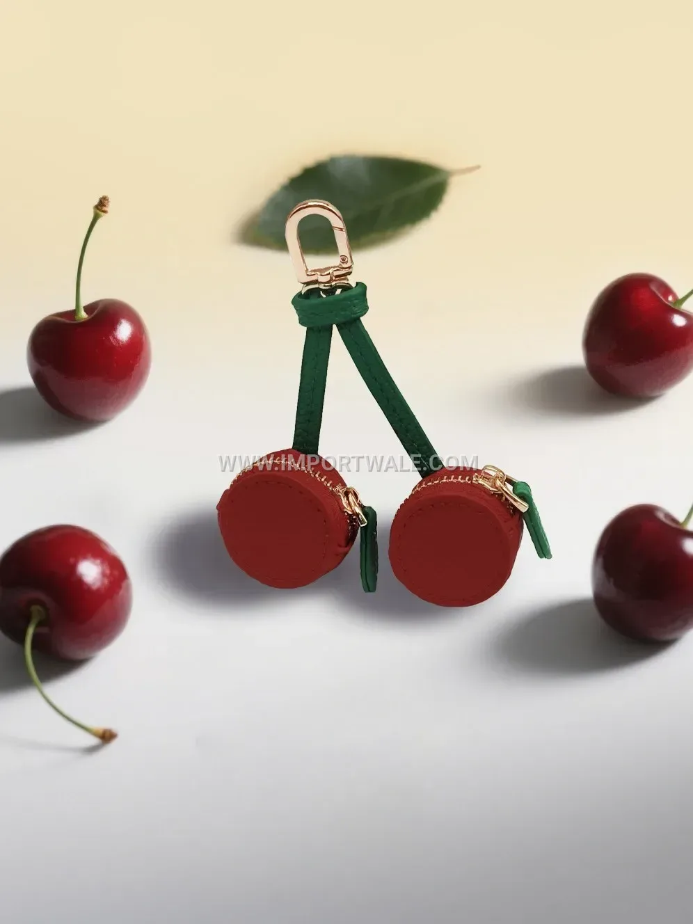 Fresh Fruit Leather Mini Pouch Keychain Charm