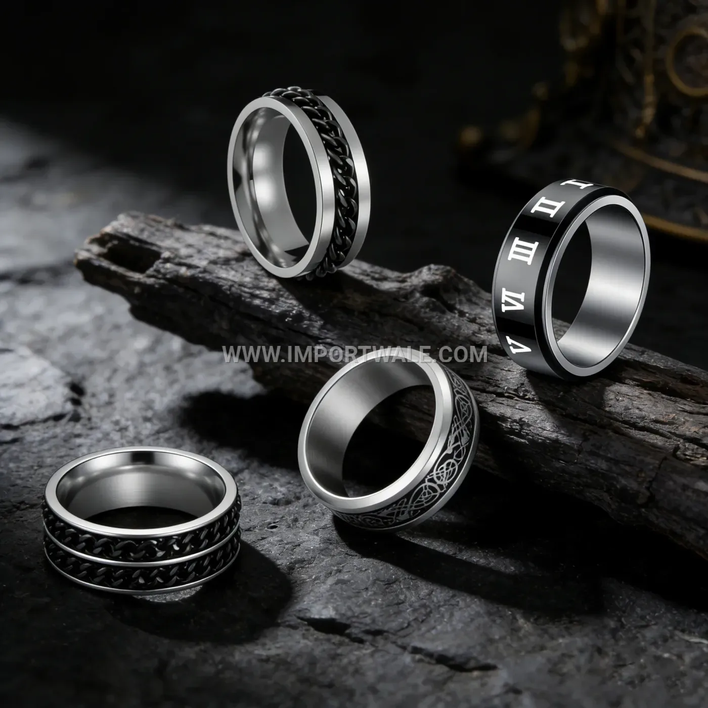 Frosted Gold Plated Stainless Steel Minimalist Ring
