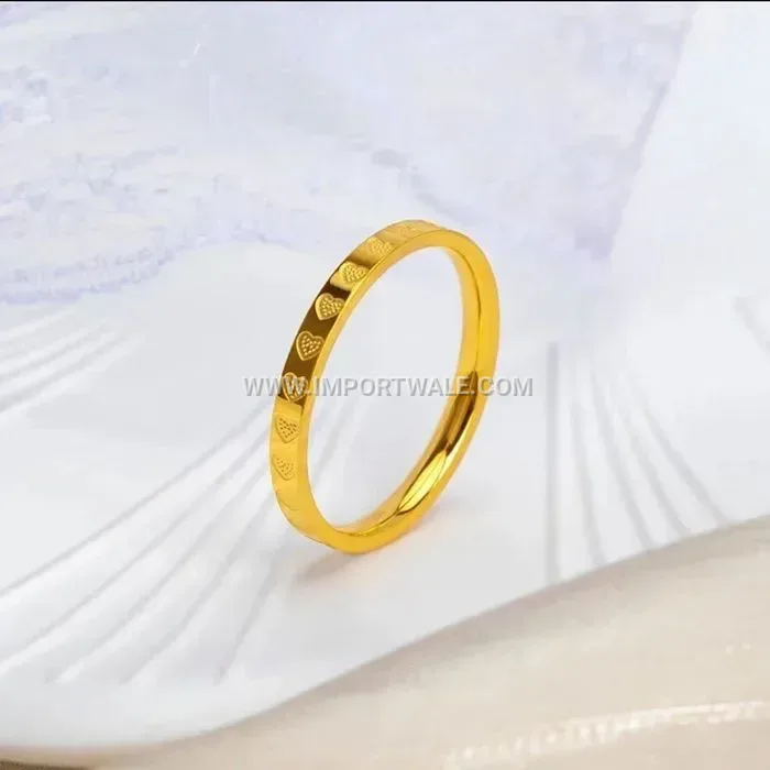 Delicate Gold Plated Stainless Steel Heart Ring