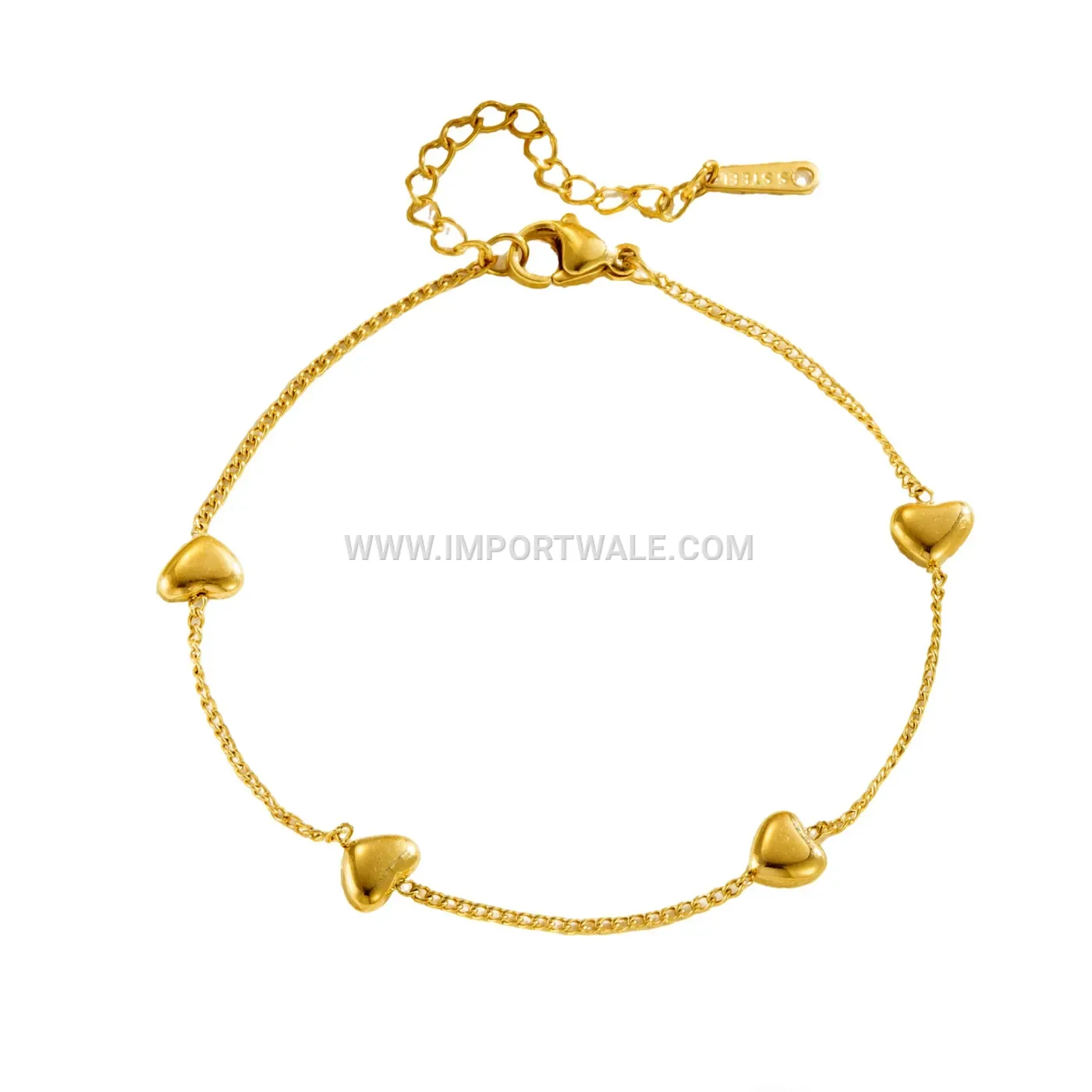 Delicate Stainless Steel Mini Heart Charm Premium Anklet Anti Tarnish