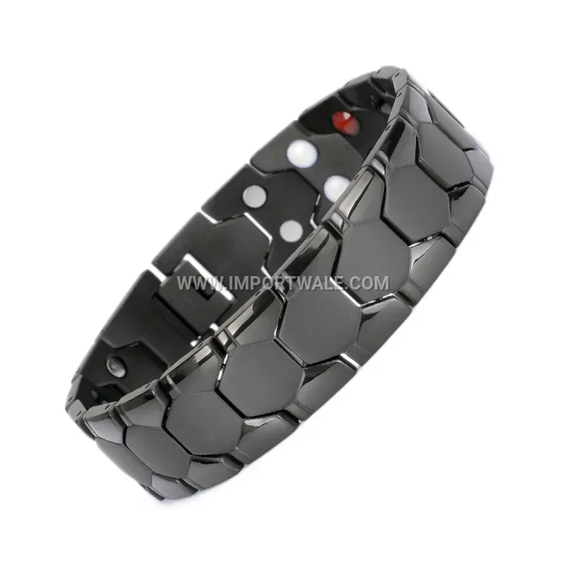 Men's Titanium Steel Spherical Link Magnetic Therapy Bracelet