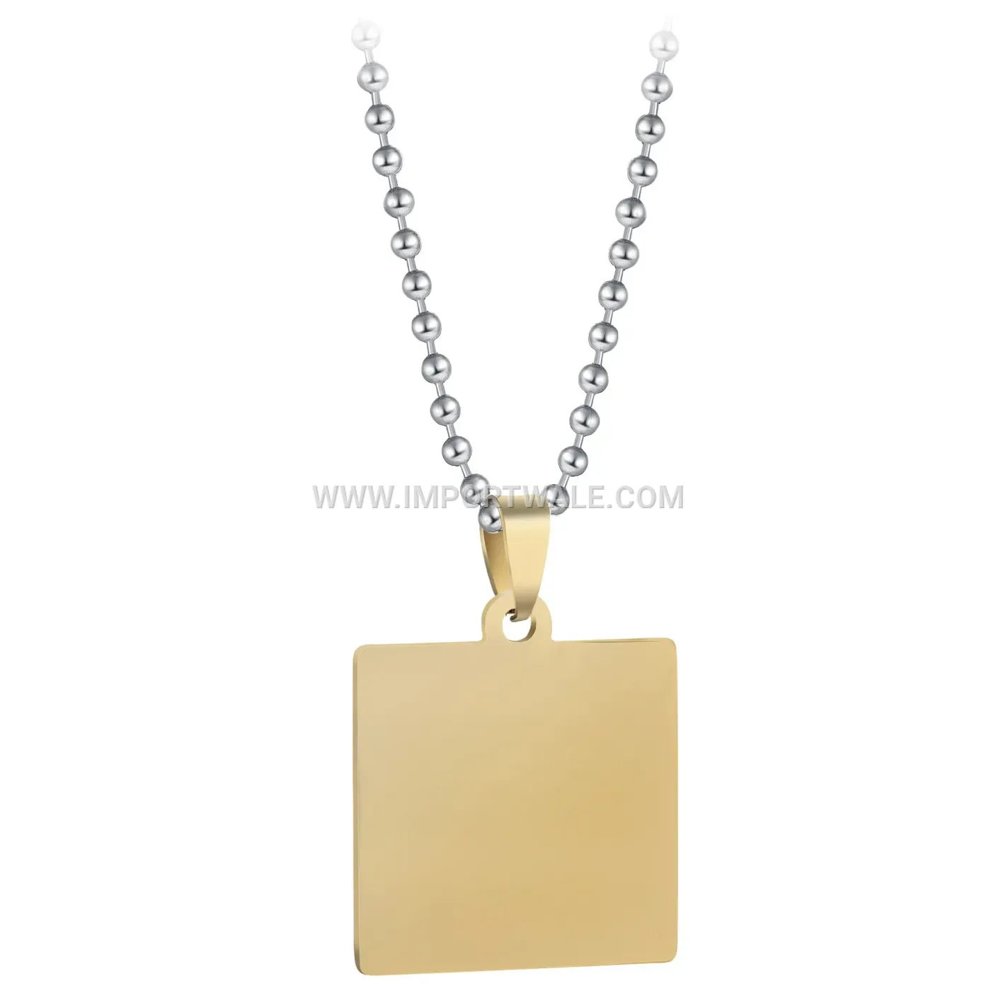 Stainless Steel Minimalist Blank Dog Tag Pendant Necklace