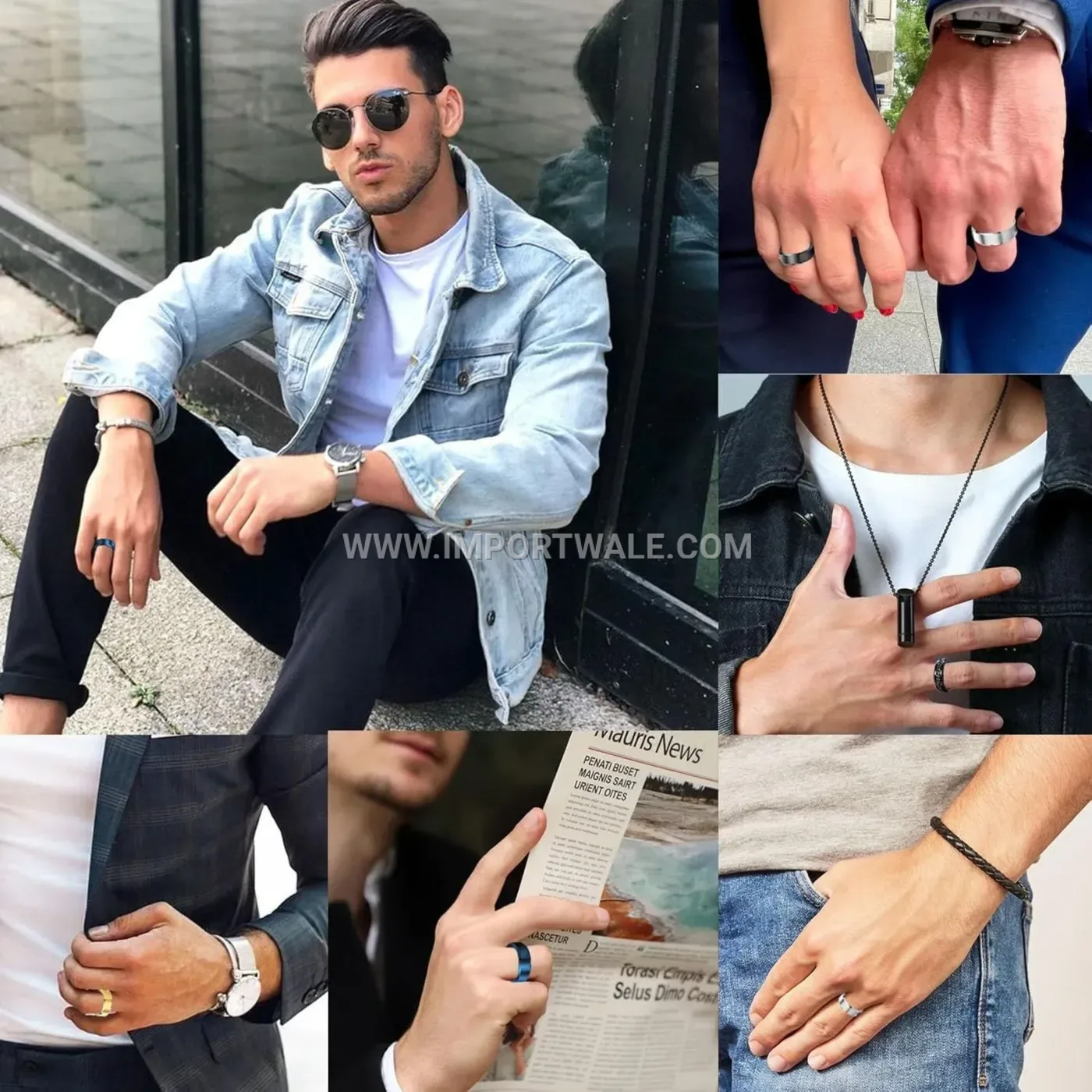 Matte Stainless Steel Geometric Band Ring
