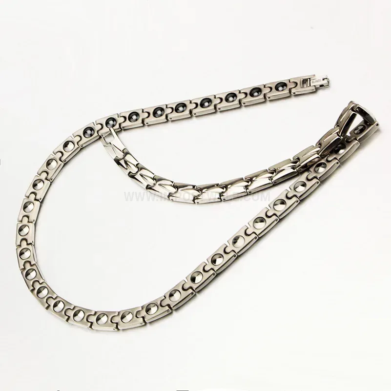 Designer Pure Titanium Bio Magnetic Germanium Element Link Jewelry