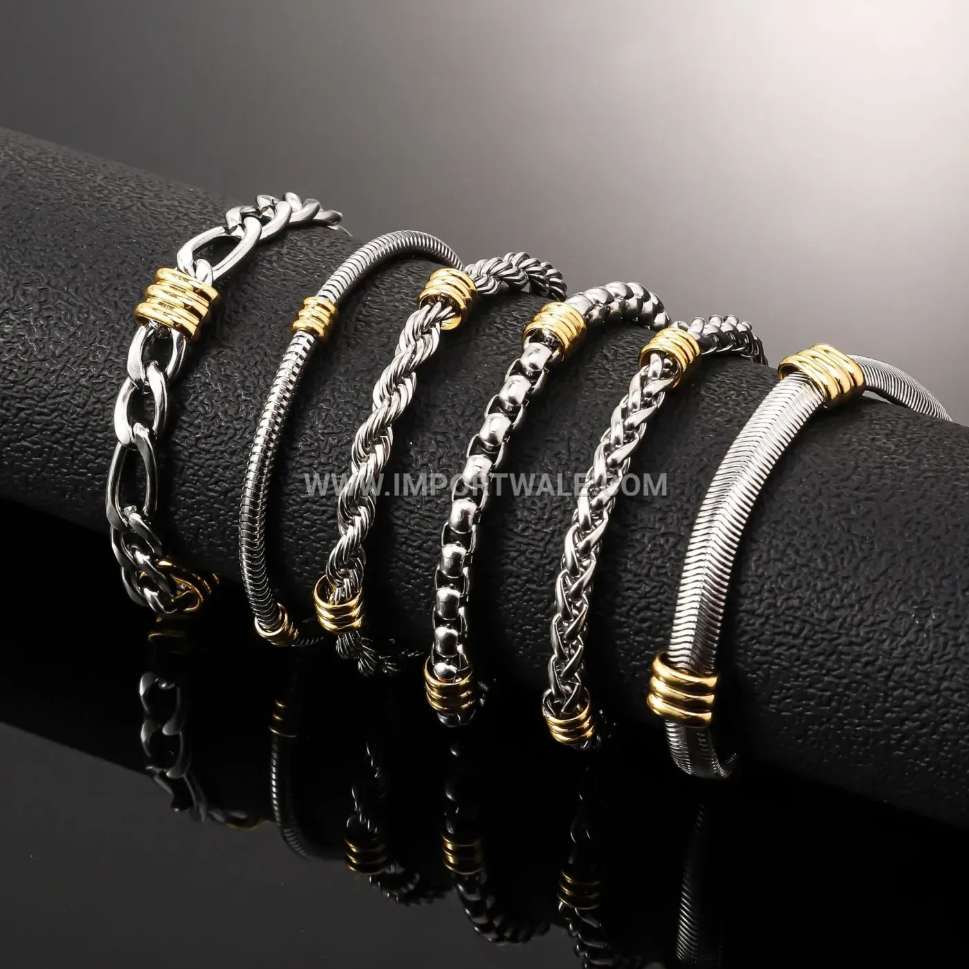 Braided Faux Leather Flag Bracelet With Alloy Accents