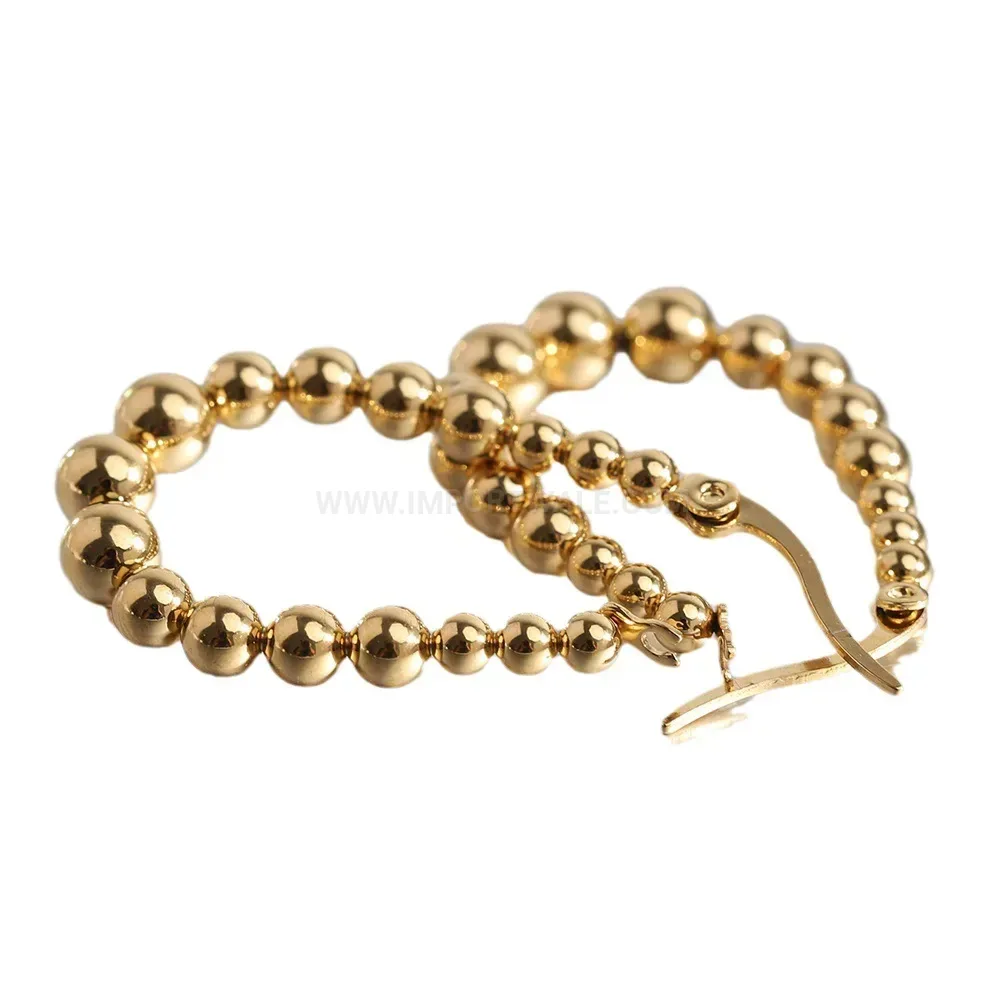 Premium U-Shaped Stainless Steel Bead Huggie Hoop Earrings