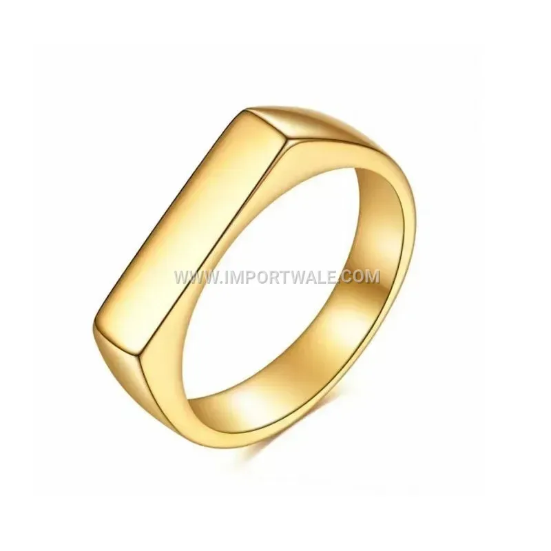 Sleek Stainless Steel Square Profile Band Ring