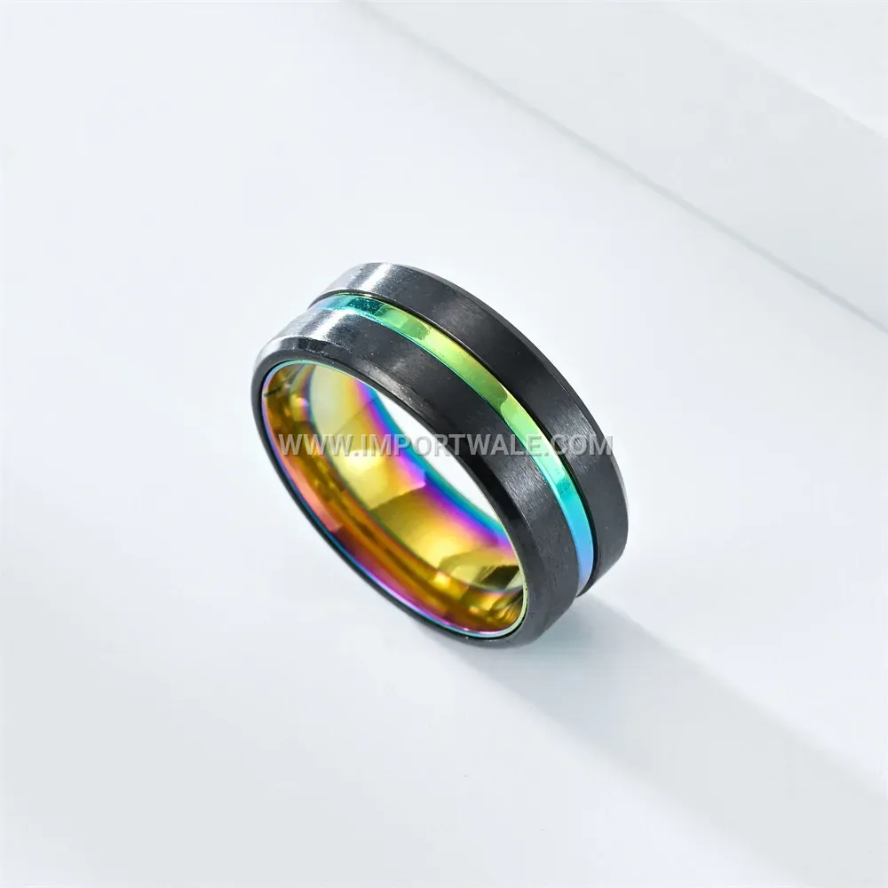 Two-Tone Plated Stainless Steel Band Ring
