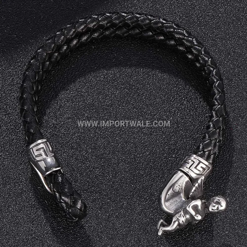 Vintage Geometric Alloy Magnetic Bracelet with Antique Bronze Plating
