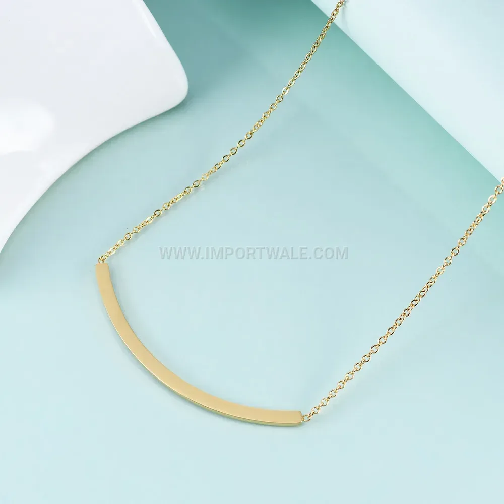 Minimalist Curved Bar Stainless Steel Choker Necklace