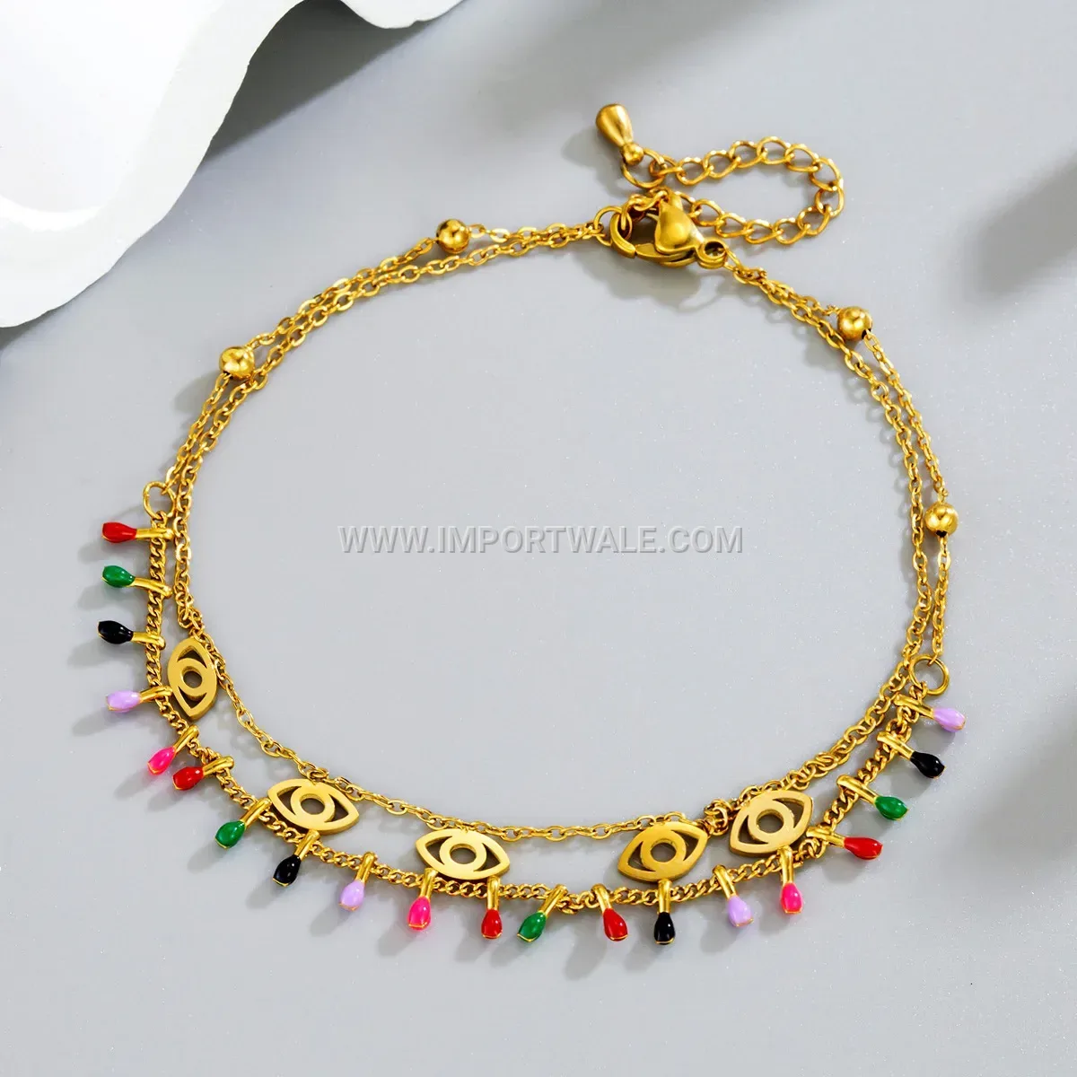 Bohemian Candy Beaded Stainless Steel Premium Anti Tarnish Anklet