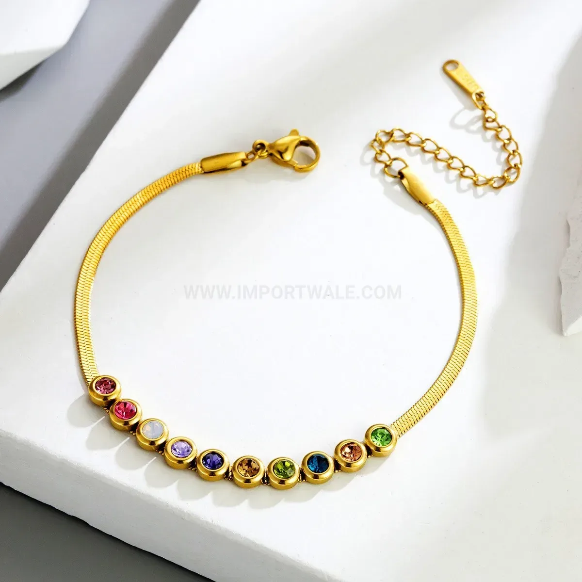 Designer Sleek Gold Plated Stainless Steel Snake Chain Bracelet