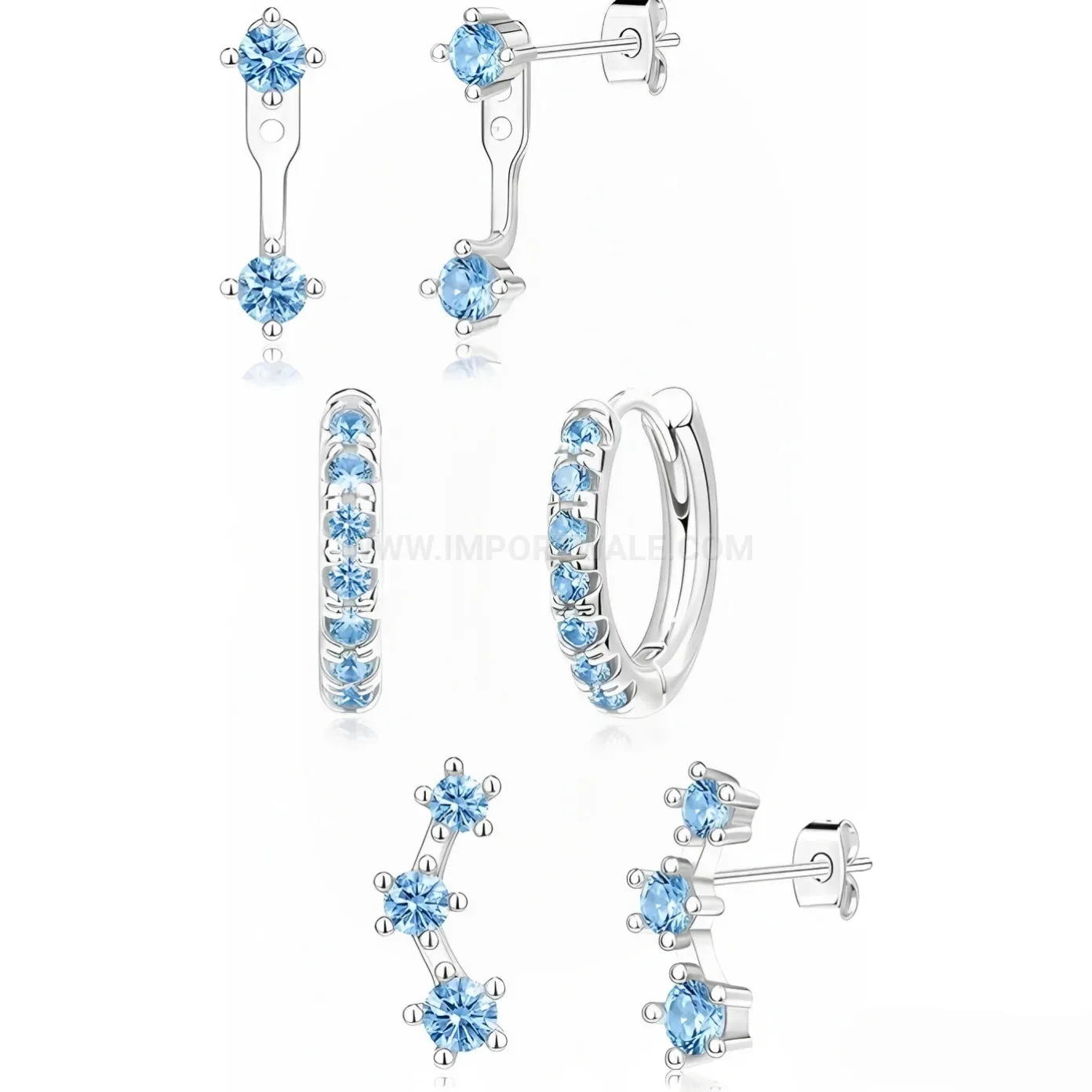 Premium Sparkling Cubic Zirconia Stainless Steel Ear Cartridge Piercing Stud Set