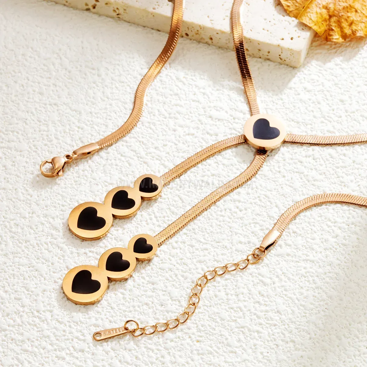 Titanium Steel Heart Pendant Choker Necklace