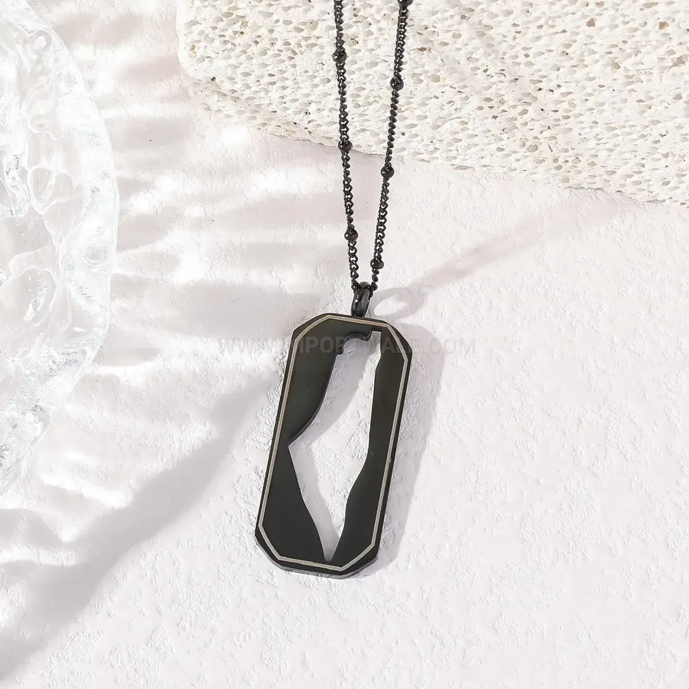 Classic Cutout Vintage Map Symbol Stainless Steel Religious Pendant Necklace