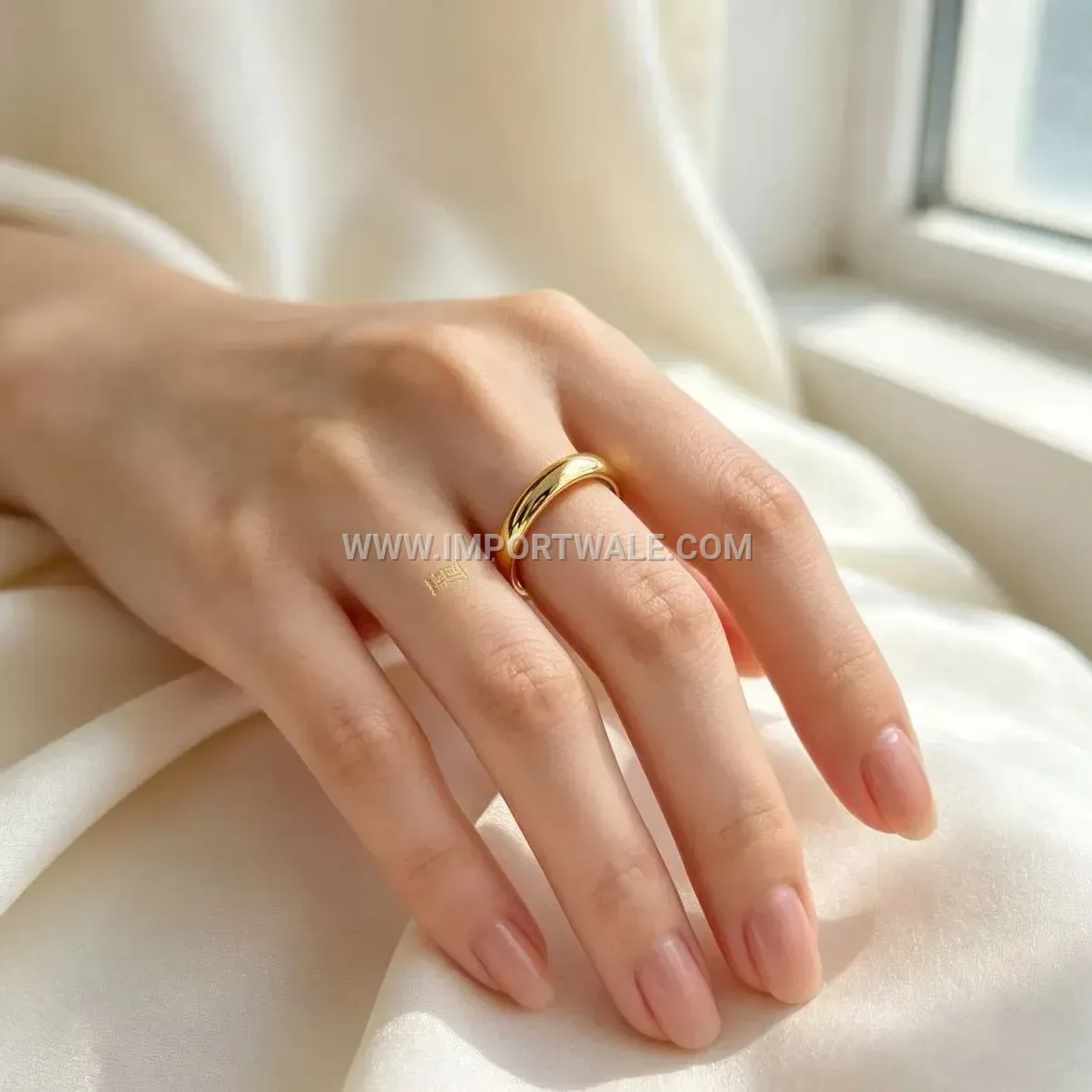 Engraved Character Stainless Steel Inner Band Minimalist Ring