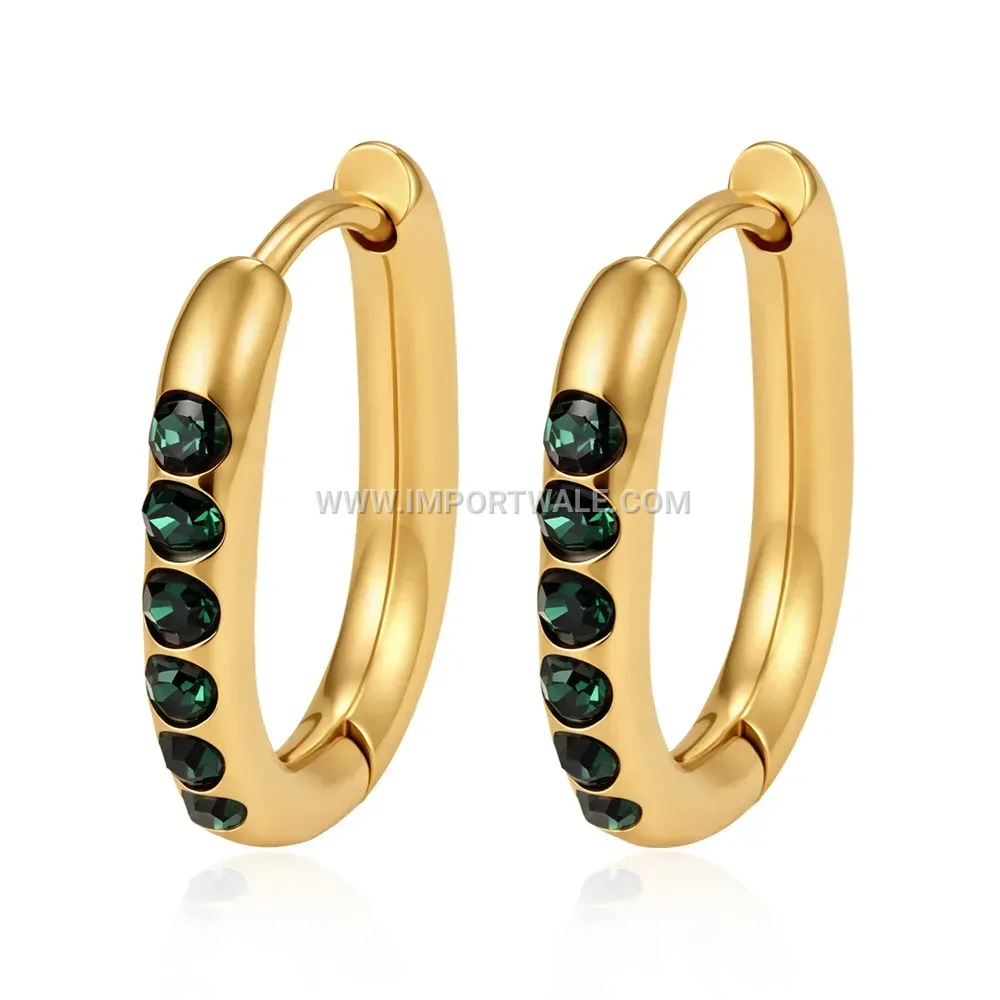 Gold Plated Zircon Micro Inlaid Hoop Earrings