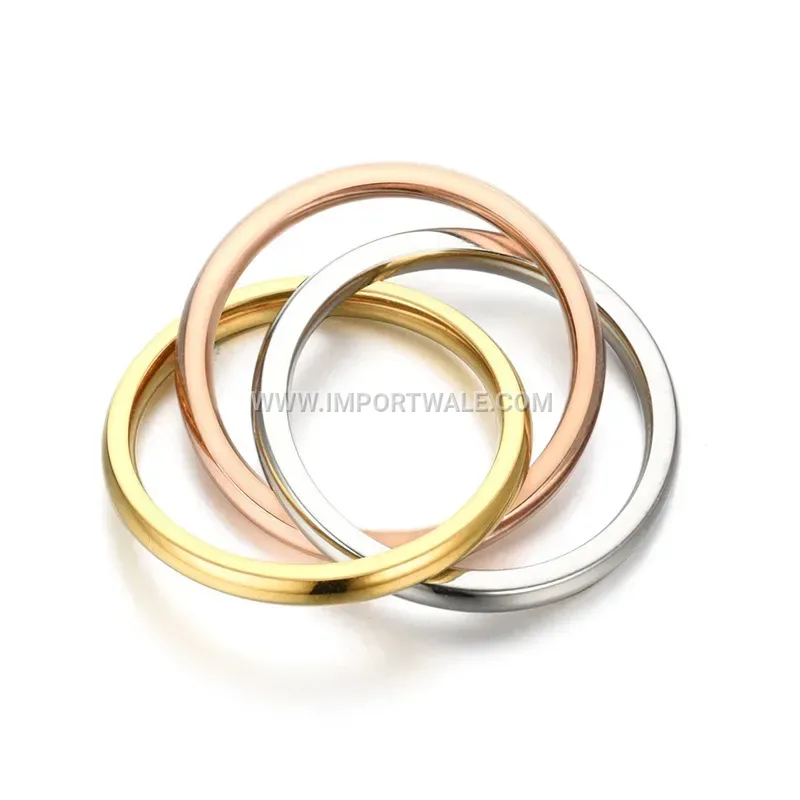 Interlocking Three Band Stainless Steel Rolling Ring