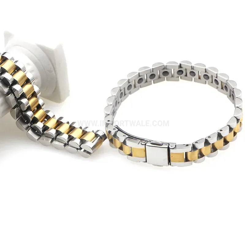 Trendy Couples Stainless Titanium Magnet Bio Bracelet