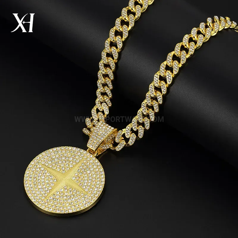 Iced Out Starburst Medallion Hip Hop Pendant