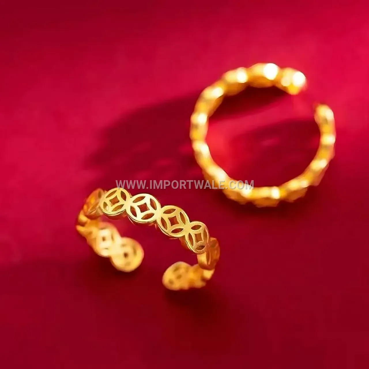 Vintage Coin Pattern Stainless Steel Band Ring