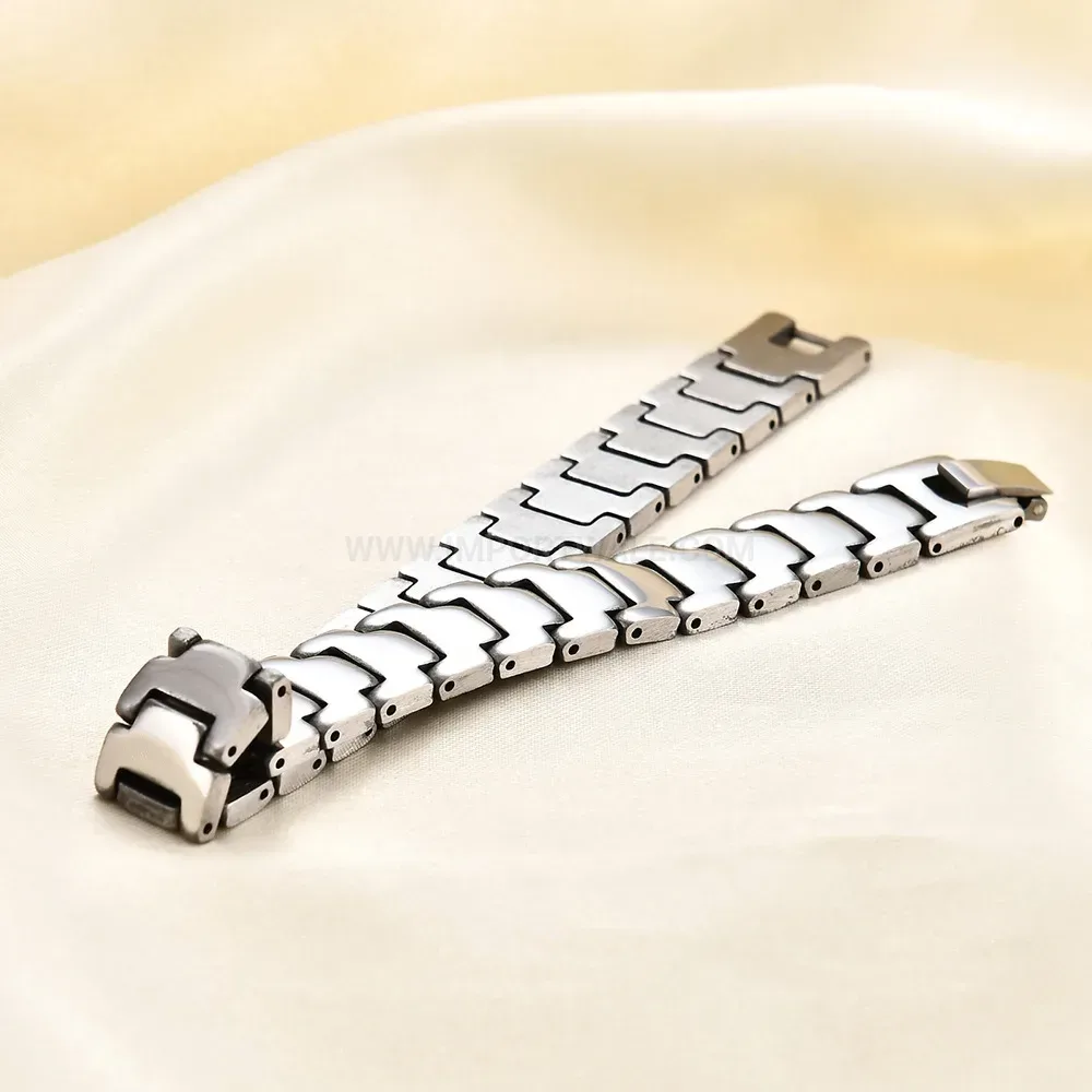 Bold 19mm Smooth Polished Stainless Steel Watch Band Bracelet