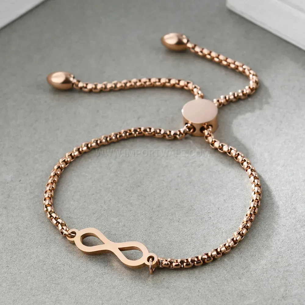 Stylish Adjustable Stainless Steel Infinity Symbol Bangle Bracelet