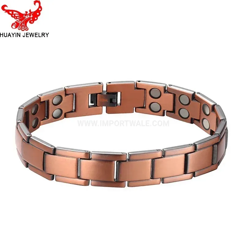 Premium Men's Vintage Style Copper Patchwork Bio Magnetic Bracelet