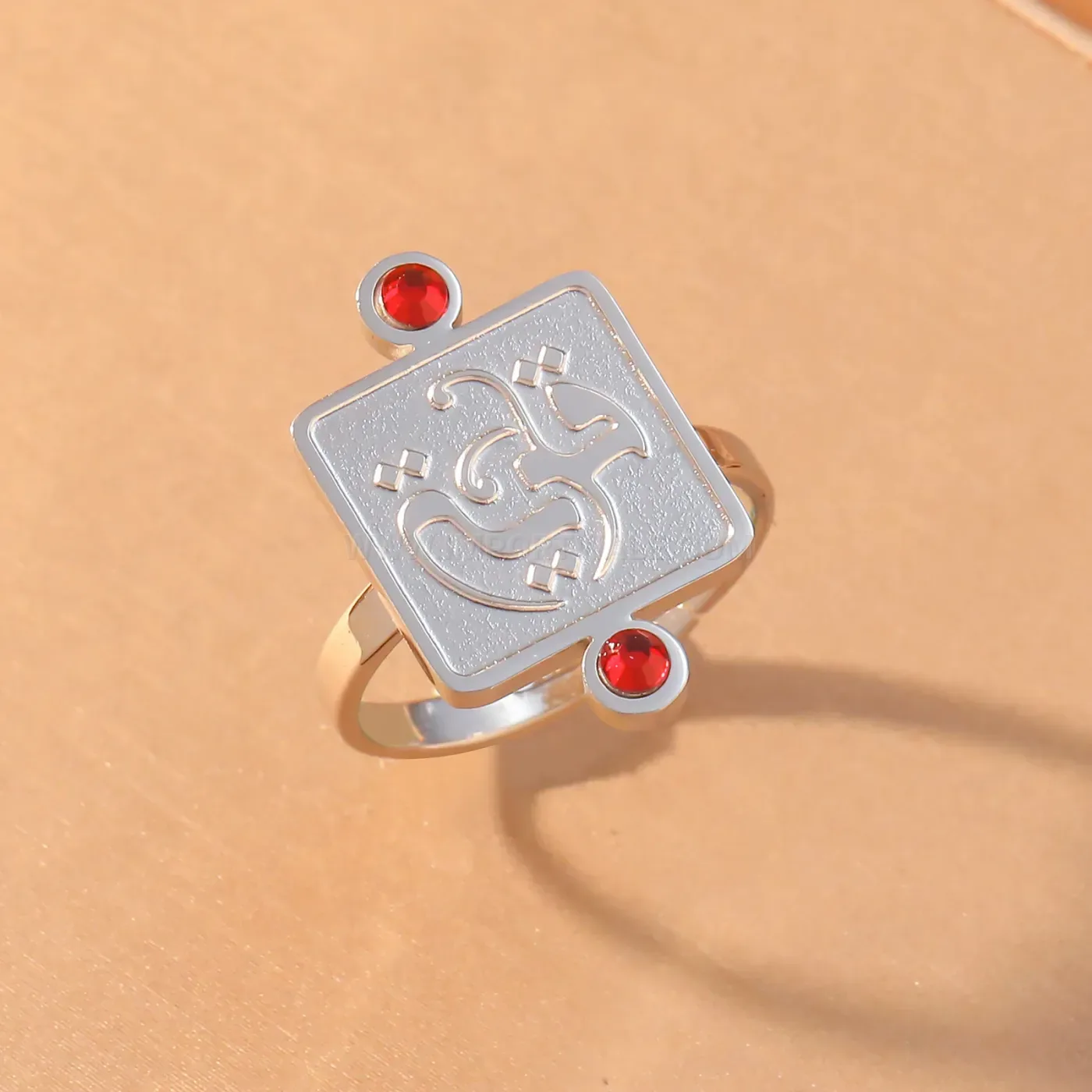 Classic Men Stainless Steel Cubic Zirconia Square Islamic Signet Ring