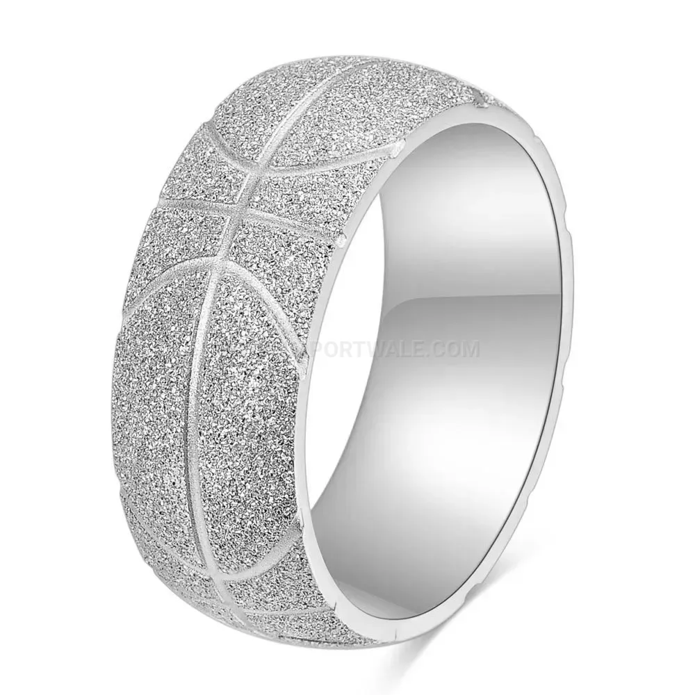 Bold Textured Stainless Steel Band Ring with Matte Finish