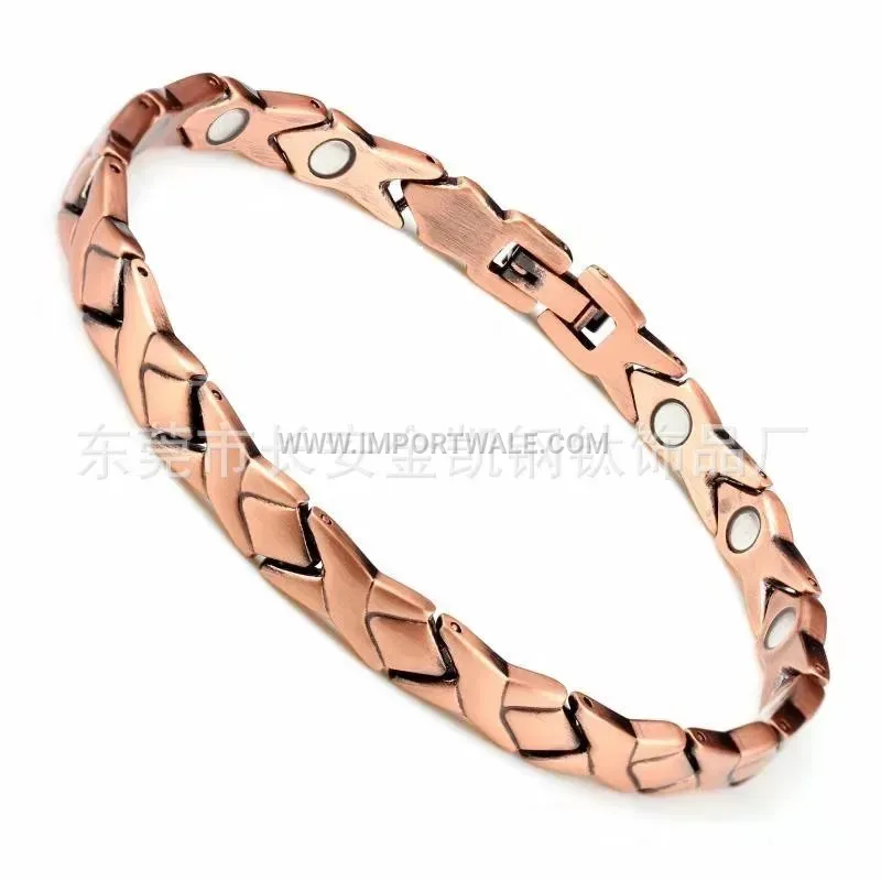 Vintage Red Copper Magnetic Link Therapy Bracelet