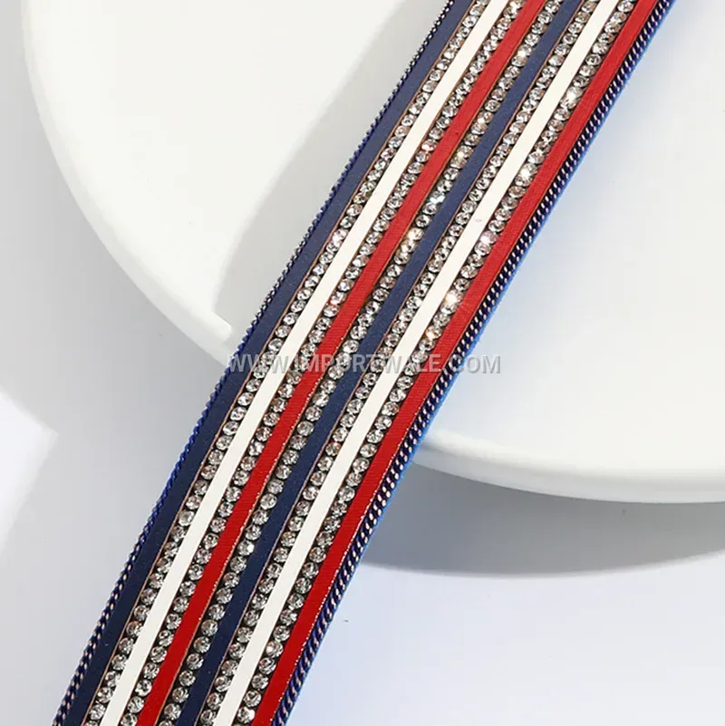 Multi-Strand Faux Leather Rhinestone Chain Magnetic Bracelet